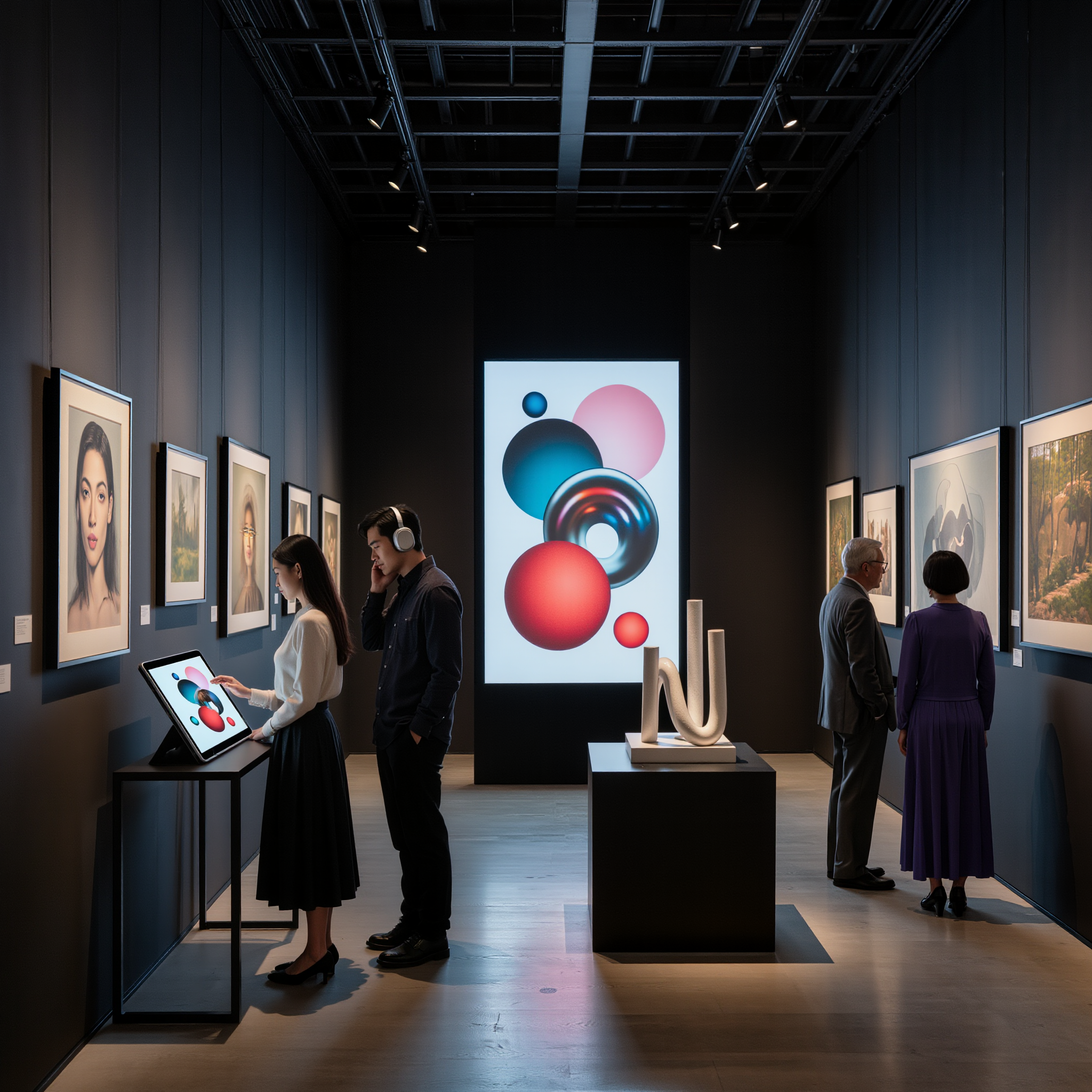 デジタルアート作品展示風景 - ギャラリー内観1