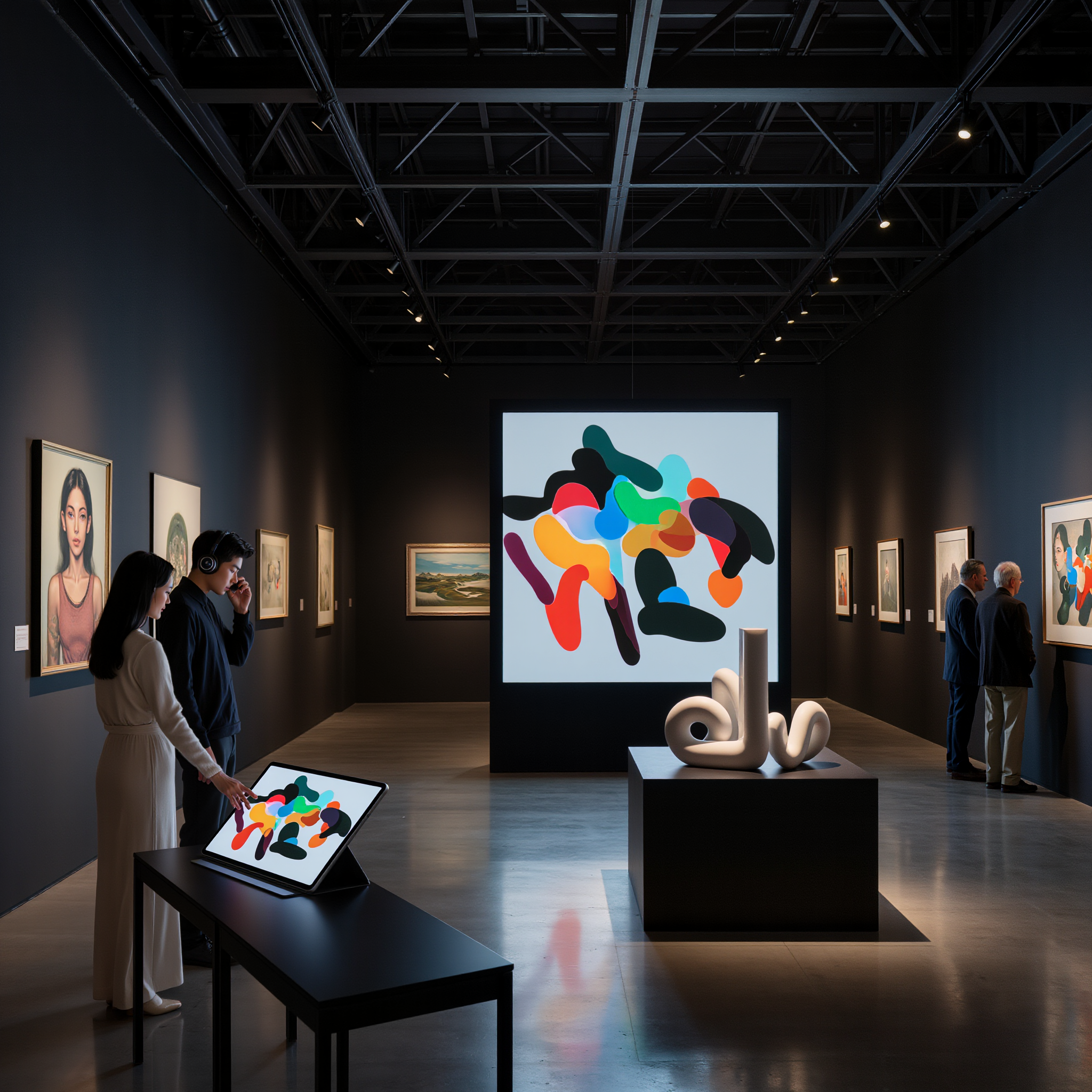 立体作品とデジタルアートの融合展示